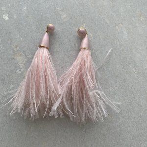 BaubleBar Pink Feather Tassel Earring